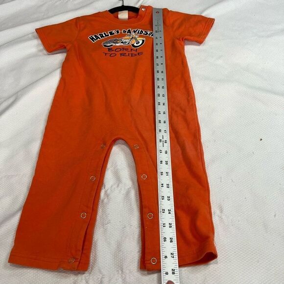 Harley-Davidson Orange Born To Ride Unisex Baby Romper - Picture 5 of 6